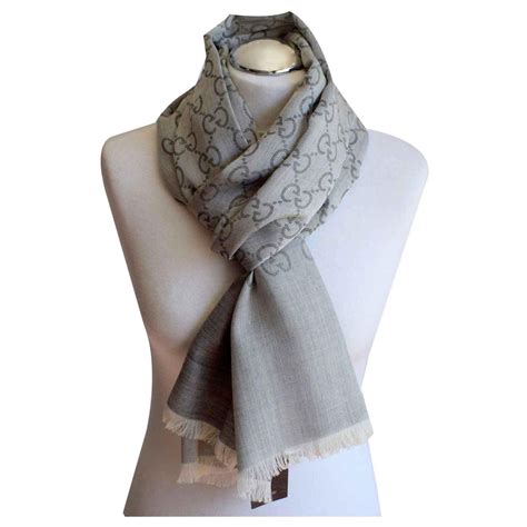 grey gucci scarf|Gucci grey scarves women's.